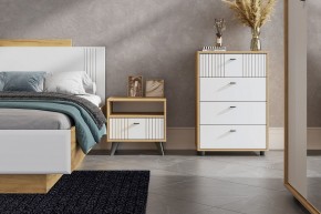 МИЛАН Спальня (Дуб Золотой/Белый матовый) в Новом Уренгое - novyy-urengoy.ok-mebel.com | фото 2