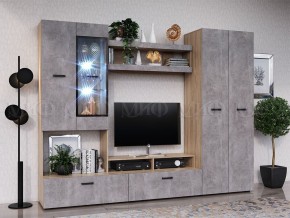 Нэнси New Центральная секция (ЛДСП) Бетон светлый/Сонома в Новом Уренгое - novyy-urengoy.ok-mebel.com | фото 2