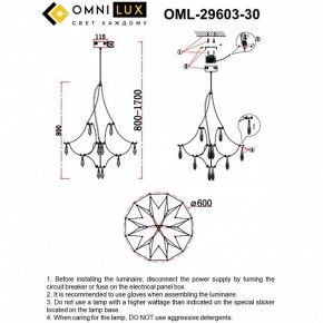 Подвесная люстра Omnilux Perelli OML-29603-30 в Новом Уренгое - novyy-urengoy.ok-mebel.com | фото 10