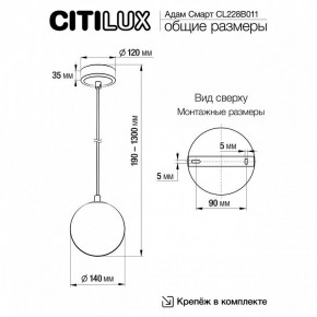 Подвесной светильник Citilux Адам Смарт CL228B011 в Новом Уренгое - novyy-urengoy.ok-mebel.com | фото 5