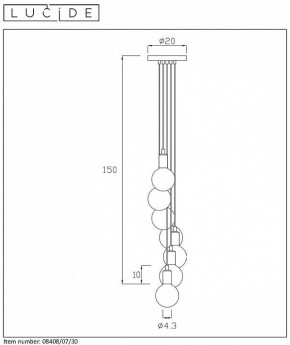 Подвесной светильник Lucide Fix Multiple 08408/07/30 в Новом Уренгое - novyy-urengoy.ok-mebel.com | фото 4