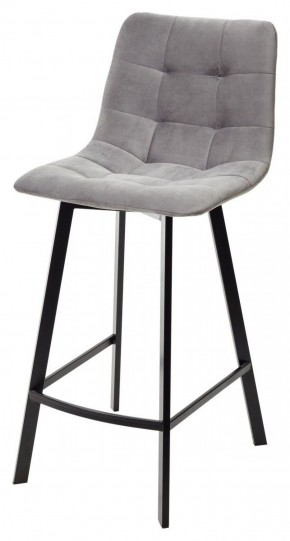 Полубарный стул CHILLI-QB SQUARE светло-серый #26, велюр / черный каркас (H=66cm) М-City в Новом Уренгое - novyy-urengoy.ok-mebel.com | фото
