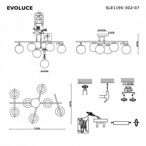 Потолочная люстра EVOLUCE SIERRA SLE1195-302-07 в Новом Уренгое - novyy-urengoy.ok-mebel.com | фото 7