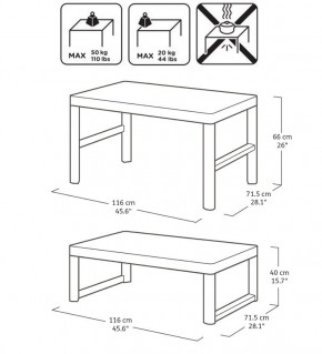 Раскладной стол Лион с регулируемой высотой столешницы (Lyon rattan table) графит (h400/650) в Новом Уренгое - novyy-urengoy.ok-mebel.com | фото 3