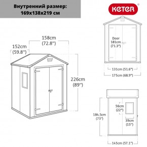 Сарай Манор 6x5DD (Manor 6x5DD) cерый/белый в Новом Уренгое - novyy-urengoy.ok-mebel.com | фото 2