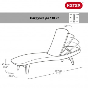 Шезлонг Пацифик (Pacific) графит в Новом Уренгое - novyy-urengoy.ok-mebel.com | фото 2