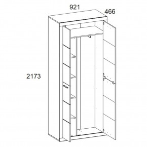 Шкаф 2D OSKAR , цвет дуб Санремо в Новом Уренгое - novyy-urengoy.ok-mebel.com | фото 4