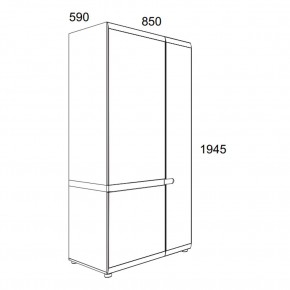 Шкаф 2D/TYP 20A, LINATE ,цвет белый/сонома трюфель в Новом Уренгое - novyy-urengoy.ok-mebel.com | фото 3