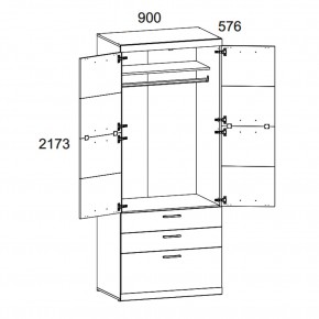 Шкаф 2D3S OSKAR , цвет дуб Санремо в Новом Уренгое - novyy-urengoy.ok-mebel.com | фото 3