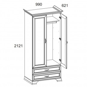 Шкаф 2DG2S, TIFFANY, цвет вудлайн кремовый в Новом Уренгое - novyy-urengoy.ok-mebel.com | фото 3