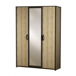 Шкаф 3-дверный с зеркалом №885 Гранж в Новом Уренгое - novyy-urengoy.ok-mebel.com | фото