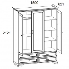 Шкаф 3D4S Z, TIFFANY, цвет вудлайн кремовый в Новом Уренгое - novyy-urengoy.ok-mebel.com | фото 2