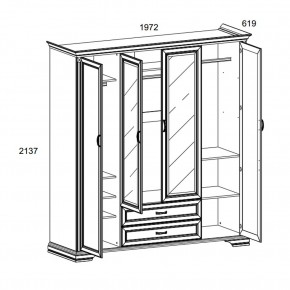 Шкаф 4D2S Z , MONAKO, цвет Сосна винтаж в Новом Уренгое - novyy-urengoy.ok-mebel.com | фото