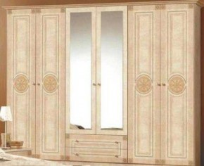 Шкаф 6-и дверный с зеркалами (02.146) Рома (беж) в Новом Уренгое - novyy-urengoy.ok-mebel.com | фото