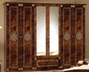 Шкаф 6-и дверный с зеркалами (02.146) Рома (орех) в Новом Уренгое - novyy-urengoy.ok-mebel.com | фото