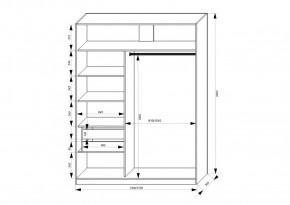 Шкаф-купе 1500 серии NEW CLASSIC K3+K3+B2+PL1 (2 ящика+1 штанга) профиль «Капучино» в Новом Уренгое - novyy-urengoy.ok-mebel.com | фото 3