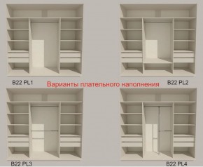 Шкаф-купе 2100 серии SOFT D7+D3+D3+B22+PL4 (по 2 ящика лев/прав+2штанги) профиль «Капучино» в Новом Уренгое - novyy-urengoy.ok-mebel.com | фото 6