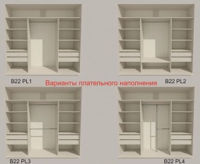 Шкаф-купе 2400 серии SOFT D2+D7+D3+B22+PL2 (по 2 ящика лев/прав+1штанга+1полка) профиль «Графит» в Новом Уренгое - novyy-urengoy.ok-mebel.com | фото 6