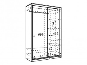 Шкаф-купе Рене 1500 вариант 3 (ЛДСП/Зеркало) в Новом Уренгое - novyy-urengoy.ok-mebel.com | фото 2