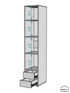 Шкаф Linnea MHR-1-4 2050х400х510 (Белый-М 11.1.1) в Новом Уренгое - novyy-urengoy.ok-mebel.com | фото 4