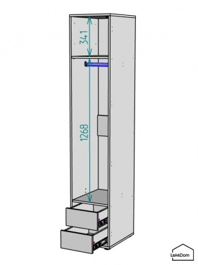 Шкаф Linnea MHR-1PO-3 2050х400х510 (Белый-М 11.1.1) в Новом Уренгое - novyy-urengoy.ok-mebel.com | фото 3