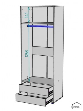 Шкаф Linnea MHR-2-3 2050х800х510 (ДВ-М 11.1.25) в Новом Уренгое - novyy-urengoy.ok-mebel.com | фото 3