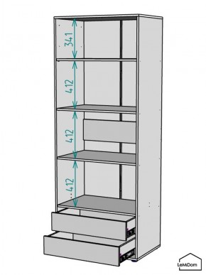 Шкаф Linnea MHR-2-4 2050х800х510 (ДВ-М 11.1.25) в Новом Уренгое - novyy-urengoy.ok-mebel.com | фото 3