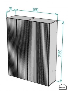 Шкаф Linnea MHR-4-2 2050х1600х510 (ДВ-М 11.1.25) в Новом Уренгое - novyy-urengoy.ok-mebel.com | фото 2