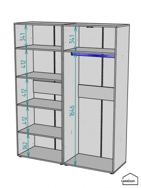 Шкаф Linnea MHR-4PO-1 2050х1600х510 (Белый-М 11.1.2) в Новом Уренгое - novyy-urengoy.ok-mebel.com | фото 3