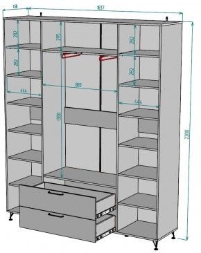 Шкаф Лофт H61 в Новом Уренгое - novyy-urengoy.ok-mebel.com | фото 2