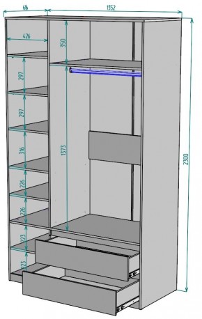 Шкаф Мальта H216 в Новом Уренгое - novyy-urengoy.ok-mebel.com | фото 2