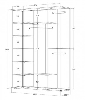 Шкаф Норден 1600 (Белый текстурный) в Новом Уренгое - novyy-urengoy.ok-mebel.com | фото 3