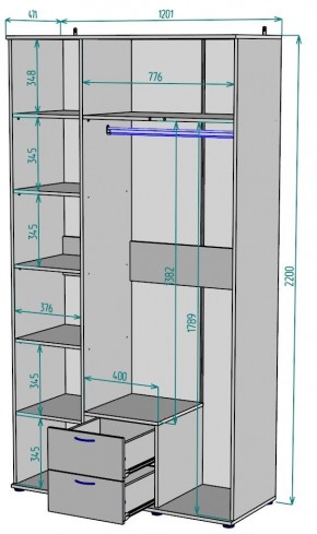 Шкаф Ольга H54 в Новом Уренгое - novyy-urengoy.ok-mebel.com | фото 2