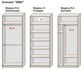 Шкаф распашной серия «ЗЕВС» (PL3/С1/PL2) в Новом Уренгое - novyy-urengoy.ok-mebel.com | фото 2