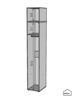Шкаф с антресолью Linnea MHR-1A-1 2450х400х510 (ДВ-М 11.1.25) в Новом Уренгое - novyy-urengoy.ok-mebel.com | фото 3