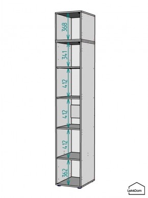 Шкаф с антресолью Linnea MHR-1A-2 2450х400х510 (Графит-М 11.1.25) в Новом Уренгое - novyy-urengoy.ok-mebel.com | фото 3