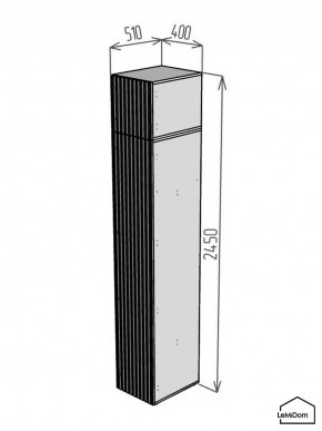 Шкаф с антресолью Linnea MHR-1A-3 2450х400х510 (ДВ-М 11.1.25) в Новом Уренгое - novyy-urengoy.ok-mebel.com | фото 2