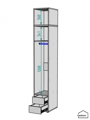 Шкаф с антресолью Linnea MHR-1A-3 2450х400х510 (ДВ-М 11.1.25) в Новом Уренгое - novyy-urengoy.ok-mebel.com | фото 3