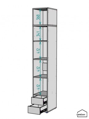 Шкаф с антресолью Linnea MHR-1A-4 2450х400х510 (ДВ-М 11.1.25) в Новом Уренгое - novyy-urengoy.ok-mebel.com | фото 3