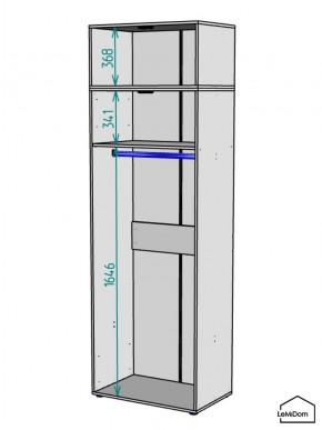 Шкаф с антресолью Linnea MHR-2A-1 2450х800х510 (Графит-М 11.1.25) в Новом Уренгое - novyy-urengoy.ok-mebel.com | фото 3