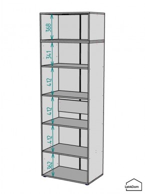 Шкаф с антресолью Linnea MHR-2A-2 2450х800х510 (ДВ-М 11.1.25) в Новом Уренгое - novyy-urengoy.ok-mebel.com | фото 3