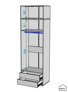 Шкаф с антресолью Linnea MHR-2A-3 2450х800х510 (Белый-М 11.1.1) в Новом Уренгое - novyy-urengoy.ok-mebel.com | фото 3