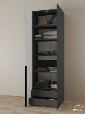 Шкаф с антресолью Linnea MHR-2A-3 2450х800х510 (Графит-М 11.1.25) в Новом Уренгое - novyy-urengoy.ok-mebel.com | фото 6