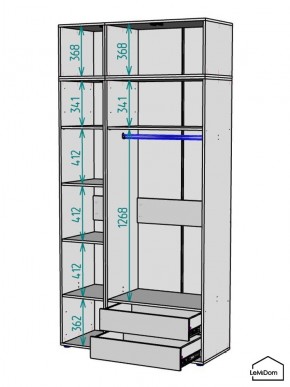 Шкаф с антресолью Linnea MHR-3POA-2 2450х1200х510 (Белый-М 11.1.2) в Новом Уренгое - novyy-urengoy.ok-mebel.com | фото 3