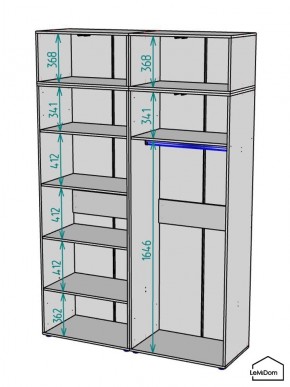 Шкаф с антресолью Linnea MHR-4A-1 2450х1600х510 (Графит-М 11.1.25) в Новом Уренгое - novyy-urengoy.ok-mebel.com | фото 3