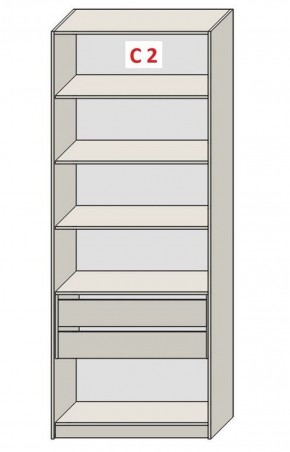 Шкаф СТАНДАРТ С1 без ящика серия "ГЕСТИЯ" (Бело-серый/Дуб Небраска натуральный ) 800*520*2300 в Новом Уренгое - novyy-urengoy.ok-mebel.com | фото 6