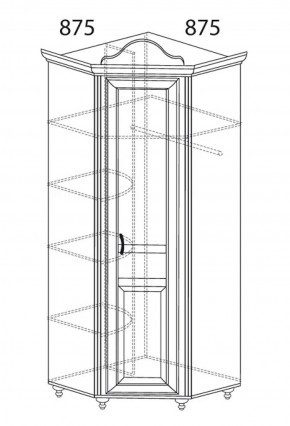 Шкаф угловой №562 "Алиса" (угол 875*875) в Новом Уренгое - novyy-urengoy.ok-mebel.com | фото 2