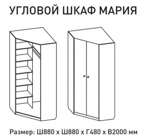 Шкаф угловой Мария 880*880 (ЛДСП 1 кат.) в Новом Уренгое - novyy-urengoy.ok-mebel.com | фото 2