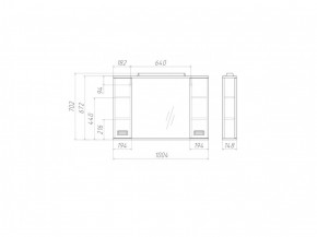 Шкаф-зеркало Cube 100 Эл. Домино (DC5013HZ) в Новом Уренгое - novyy-urengoy.ok-mebel.com | фото 2