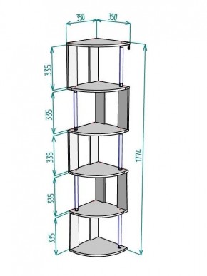 Стеллаж Maria S113-MA (Графит) в Новом Уренгое - novyy-urengoy.ok-mebel.com | фото 3
